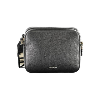 Coccinelle Black Leather Handbag with Adjustable Strap