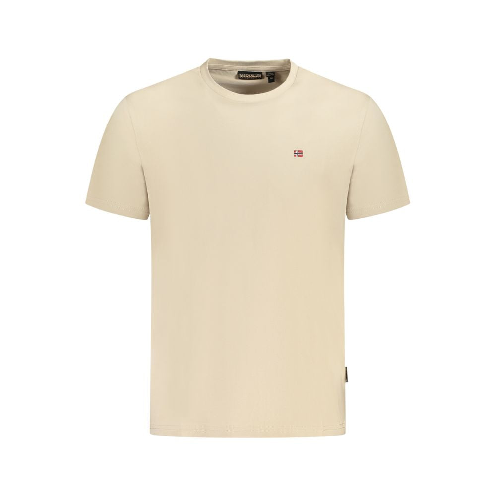 Napapijri Beige Cotton Men T-Shirt - Ginchy