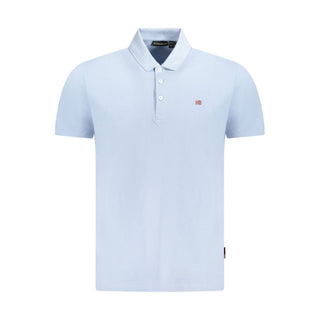 Napapijri Light Blue Cotton Men Polo Shirt - Ginchy