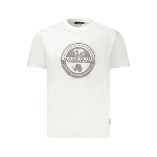 Napapijri White Cotton Men T-Shirt - Ginchy