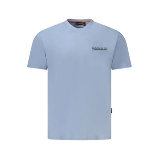 Napapijri Light Blue Cotton Men T-Shirt - Ginchy