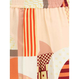 Fendi Multicolor Silk Casual Pants