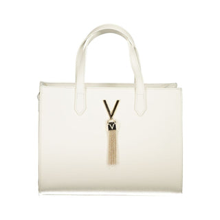 Mario Valentino Chic White Polyethylene Handbag with Adjustable Strap