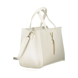 Mario Valentino Chic White Polyethylene Handbag with Adjustable Strap