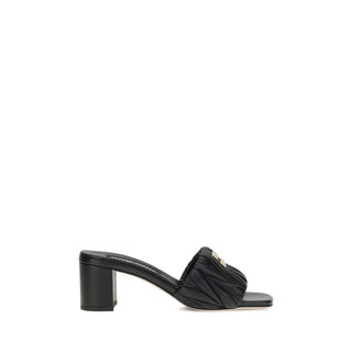 Miu Miu Black Lamb Ovis Aries Aries Stiletto Heel Sandals