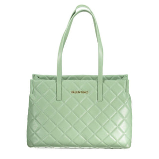 Mario Valentino Green Polyethylene Handbag with Logo and Zip Closure