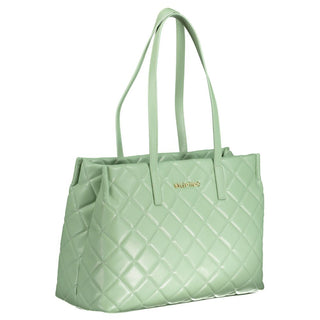 Mario Valentino Green Polyethylene Handbag with Logo and Zip Closure