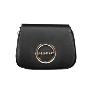 Mario Valentino Black Polyethylene Handbag with Adjustable Strap and Zip Closure