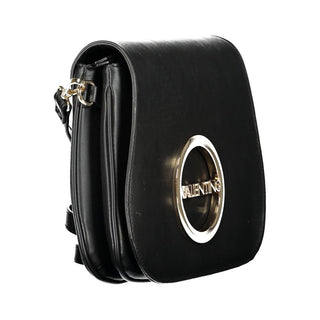 Mario Valentino Black Polyethylene Handbag with Adjustable Strap and Zip Closure