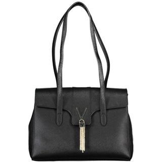 Mario Valentino Black Polyethylene Shoulder Handbag with Compartments