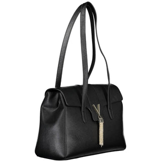 Mario Valentino Black Polyethylene Shoulder Handbag with Compartments