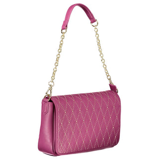 Mario Valentino Purple Polyethylene Handbag with Removable Chain Handle