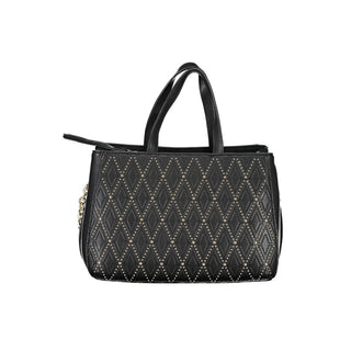 Mario Valentino Black Polyethylene Handbag with Versatile Straps and Multiple Compartments