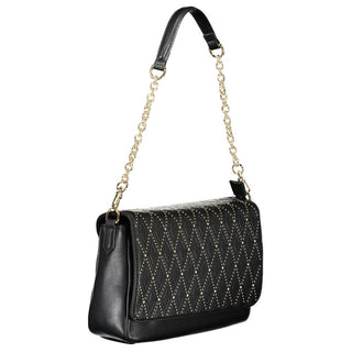 Mario Valentino Black Polyethylene Handbag with Versatile Chain Handle