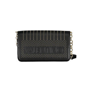 Mario Valentino Black Adjustable Chain Handbag with Multiple Compartments
