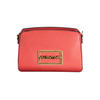 Mario Valentino Red Polyethylene Handbag with Removable Strap and Multiple Compartments