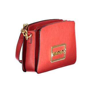 Mario Valentino Red Polyethylene Handbag with Removable Strap and Multiple Compartments