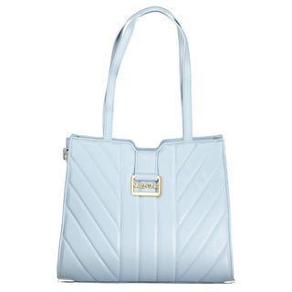 Mario Valentino Blue Polyethylene Dual-Handle Handbag