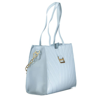 Mario Valentino Blue Polyethylene Dual-Handle Handbag