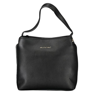 Mario Valentino Black Polyethylene Handbag with Adjustable Strap and Internal Pouch