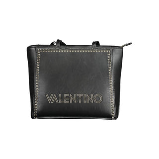 Mario Valentino Eco-Friendly Black Handbag with Contrasting Details