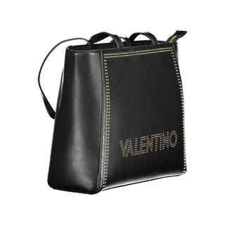 Mario Valentino Eco-Friendly Black Handbag with Contrasting Details