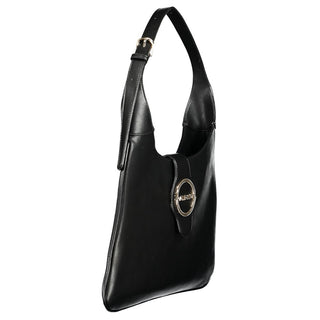 Mario Valentino Black Polyethylene Handbag with Adjustable Handle