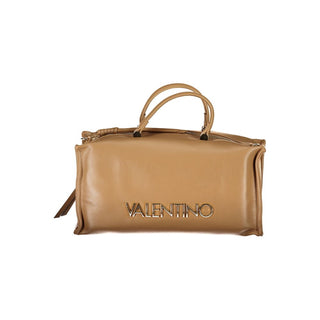 Mario Valentino Beige Handbag with Adjustable Strap and Zip Closure