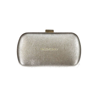 Mario Valentino Gray Polyethylene Snap Closure Handbag with Removable Chain Strap