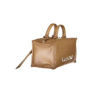 Mario Valentino Beige Handbag with Adjustable Strap and Zip Closure