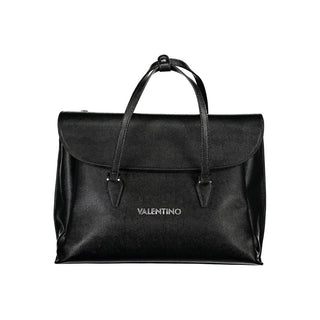 Mario Valentino Recycled Black Handbag with Multi-Pocket Design