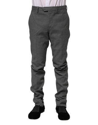 BENCIVENGA Black White Checkered Tapered Dress Pants