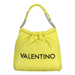 Mario Valentino Yellow Recycled Handbag with Chain Shoulder Handles