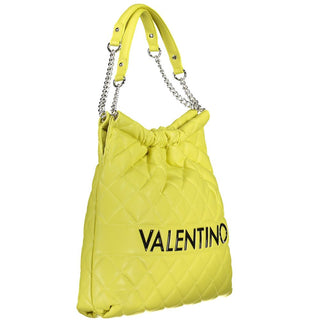 Mario Valentino Yellow Recycled Handbag with Chain Shoulder Handles