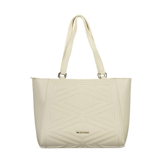 Mario Valentino Beige Polyethylene Handbag with Adjustable Strap