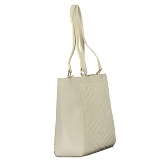 Mario Valentino Beige Polyethylene Handbag with Adjustable Strap