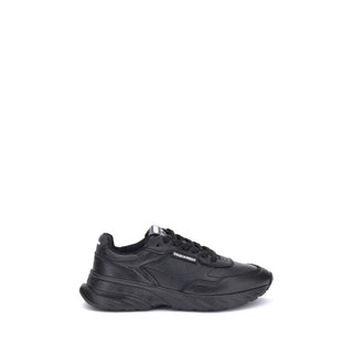 Dsquared² Black Calf Leather Bos Taurus Athletic Sneakers