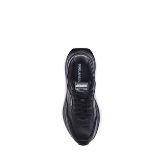 Dsquared² Black Calf Leather Bos Taurus Athletic Sneakers