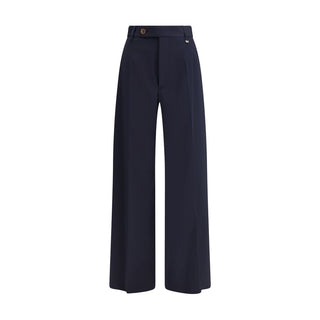 Vivienne Westwood Black Fleece Wool Casual Pants