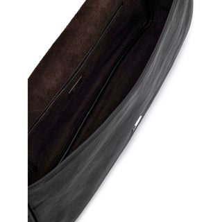 Fendi Black Leather Shoulder Baguette Bag