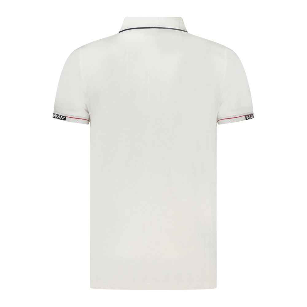 Norway 1963 White Cotton Men Polo Shirt