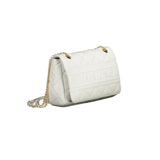 Mario Valentino White Chain-Handled Handbag with Logo