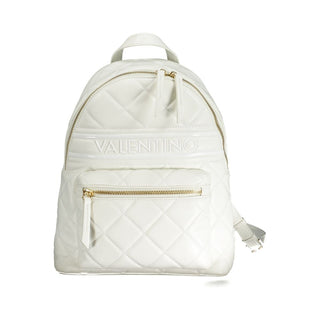 Mario Valentino White Polyethylene Backpack with Adjustable Straps