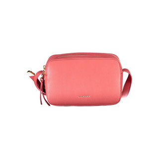 Coccinelle Pink Leather Shoulder Handbag with Zip Closure