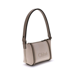Chloé Cotton Carry Shoulder Bag with Leather Accents
