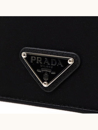 Prada Women's Nylon and Leather Textured Card Holder