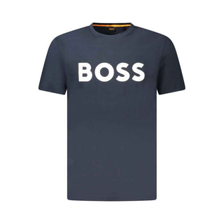 Hugo Boss Blue Cotton Men T-Shirt