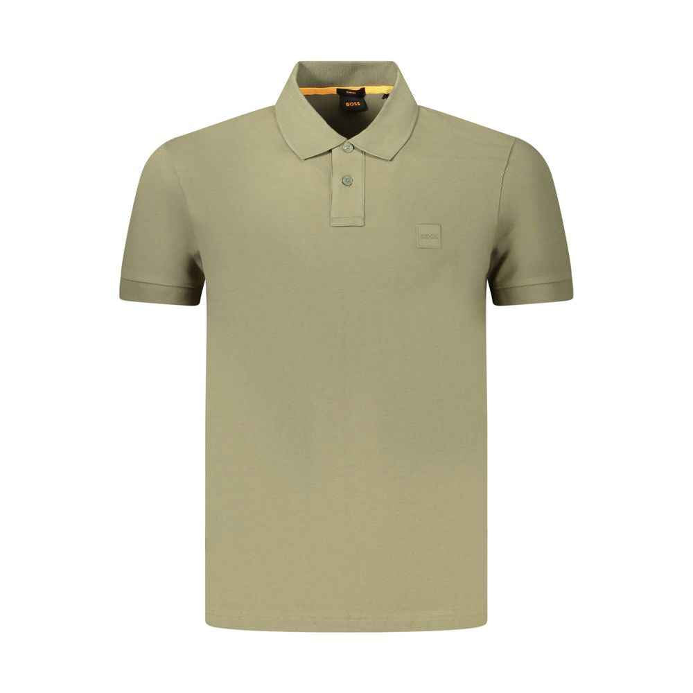 Hugo Boss Green Cotton Men Polo Shirt