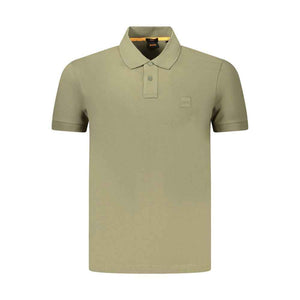 Hugo Boss Green Cotton Men Polo Shirt