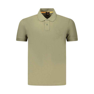 Hugo Boss Green Cotton Men Polo Shirt